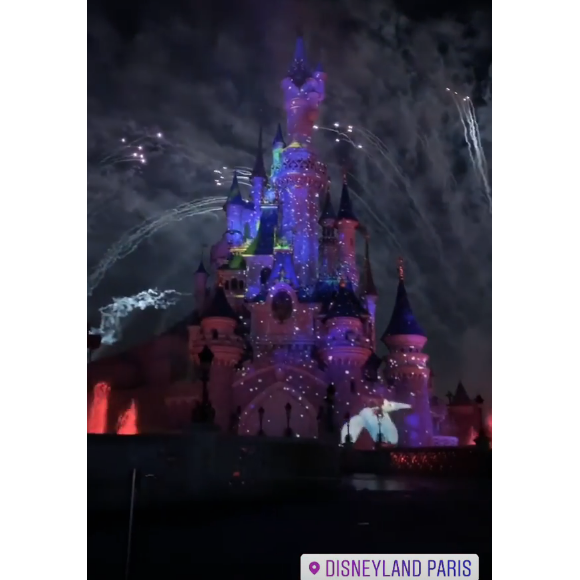 Laeticia Hallyday et ses filles à Disneyland, le 26 juin 2019. Jean Reno, le parrain de Jade et Joy, était également présent.