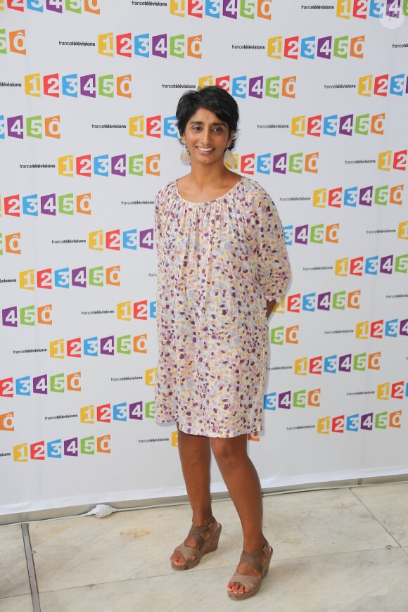 Patricia Loison à la conférence de presse de rentrée de France Télévisions, le 28 août 2012, à Paris