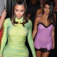 Kim et Kourtney Kardashian arrivent à l'anniversaire de Larsa Pippen à West Hollywood, le 29 juin 2019.