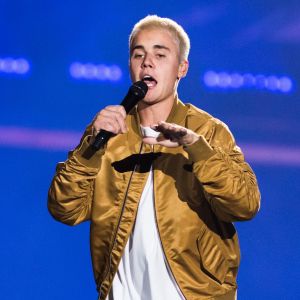 Justin Bieber en concert à Calgary lors de sa tournée "Purpose World Tour", le 13 juin 2016.