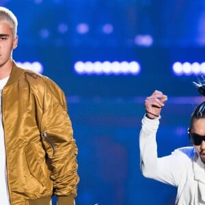 Justin Bieber en concert à Calgary lors de sa tournée "Purpose World Tour", le 13 juin 2016.