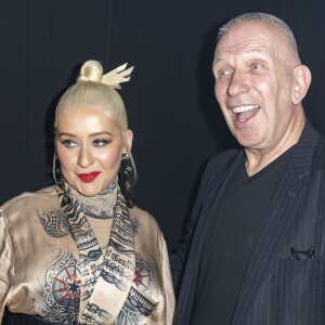 Christina Aguilera et le styliste Jean-Paul Gaultier - People au défilé de mode Haute-Couture automne-hiver 2019/2020 "Jean Paul Gaultier" à Paris. Le 3 juillet 2019 © Olivier Borde / Bestimage