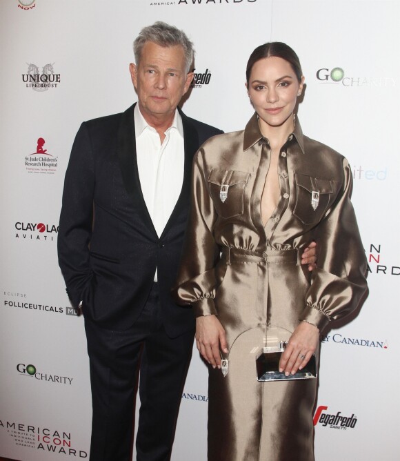 David Foster et sa fiancée Katharine McPhee à la soirée Icon Awards à l'hôtel Beverly Wilshire à Beverly Hills à Los Angeles, le 19 mai 2019