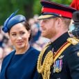 Le prince Harry et Meghan Markle, duchesse de Sussex, lors de la parade Trooping the Colour à Londres le 8 juin 2019.