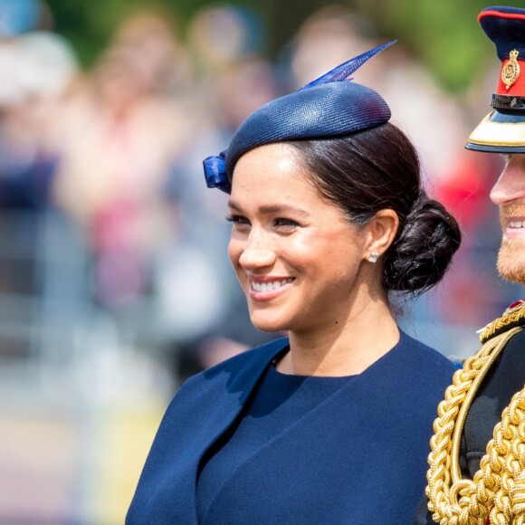 Le prince Harry et Meghan Markle, duchesse de Sussex, lors de la parade Trooping the Colour à Londres le 8 juin 2019.