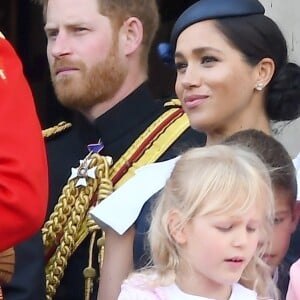 Le prince Harry et Meghan Markle, duchesse de Sussex, lors de la parade Trooping the Colour à Londres le 8 juin 2019.