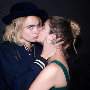 Exclusif - Cara Delevingne et sa compagne Ashley Benson fêtent leurs fiançailles lors d'une soirée au VIP Room de Saint-Tropez, Côte d'Azur, France, le 8 juillet 2019.