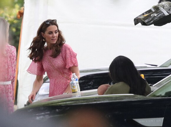 Meghan Markle et son fils Archie, 2 mois, au King Power Royal Charity Polo Day à Wokingham, dans le Berkshire, le 10 juillet 2019. Les princes Harry et William étaient le terrain, tandis que Kate Middleton s'occupait de ses trois enfants, George, Charlotte et Louis.