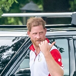 Le prince Harry, duc de Sussex, Meghan Markle, duchesse de Sussex et leur fils Archie Harrison Mountbatten-Windsor lors d'un match de polo de bienfaisance King Power Royal Charity Polo Day à Wokinghan, comté de Berkshire, Royaume Uni, le 10 juillet 2019.