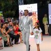 Giovanni Bonamy (le jeune homme de 29 ans a déjà tourné au côté d'E. Longoria pour une publicité l'Oréal et participe actuellement à l'émission de TF1 "Je suis une célébrité, sortez-moi de là !" où il tente de récolter des fonds pour la fondation "Global Gift") lors du défilé organisé par la fondation "Global Gift" dans le cadre de la Fashion Week de Marbella, le 11 juillet 2019.