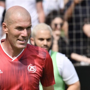 Zinédine Zidane lors de la grande finale de la Z5 Cup à Aix-en-Provence, France, 23 juin 2019. Après avoir traversé 12 villes qui auront vu plus de 250 équipes tenter leur chance dans les complexes Z5 et Le Five en France, Outremer, en Italie et en Espagne, aura lieu au Z5 d'Aix-en-Provence, la grande finale de la Z5 Cup. Le 23 juin est aussi l'anniversaire de Z.Zidane et le jour du lancement du tout premier Z5 à Aix en 2011. Au programme de cette grande fête du foot à cinq, le plateau final des 24 équipes, des animations pour tous les âges, tournoi enfants, ateliers culinaires, etc... © Norbert Scanella/Panoramic/Bestimage