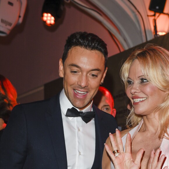 Maxime Dereymez et Pamela Anderson - People à la soirée "Lambertz Monday Night", sous la devise "Rockin Chocolate", à Cologne. Le 28 janvier 2019.