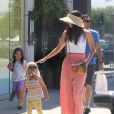 Exclusif - Megan Fox et son mari Brian Austin Green sont allés déjeuner avec leurs enfants Bodhi et Noah à Los Angeles, le 14 juillet 2019