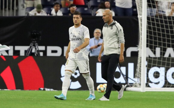 Zinédine Zidane lors du match Real Madrid-Bayer de Munich à Houston le 20 juillet 2019.