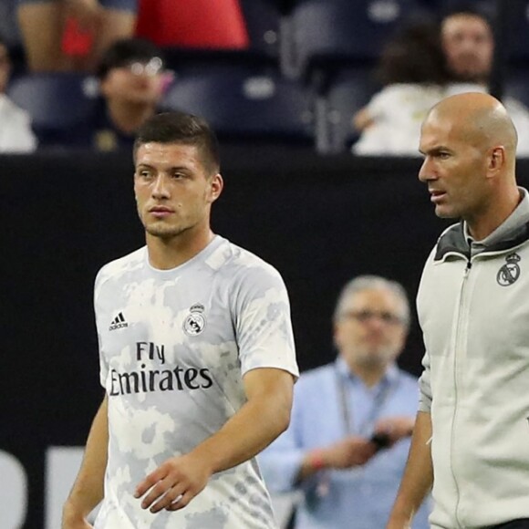 Zinédine Zidane lors du match Real Madrid-Bayer de Munich à Houston le 20 juillet 2019.