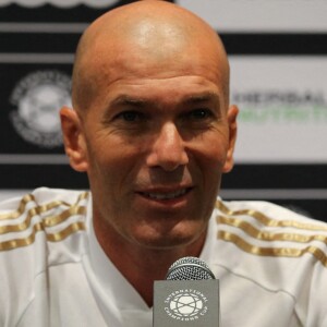 Zinédine Zidane en conférence de presse à Houston le 19 juillet 2019.