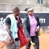 Serena Williams s'entraine à Stockholm avec son coach français Patrick Mouratoglou le 14 juillet 2015.
