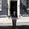 Lors de sa première conférence de presse, le nouveau Premier ministre Boris Johnson s'est dit prêt à quitter l'Union européenne sans accord dans le cadre du Brexit prévu le 31 octobre 2019. Londres. Le 24 juillet 2019.