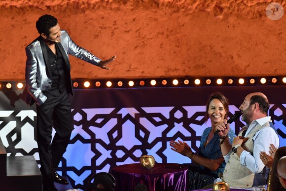 Exclusif - Jamel Debbouze, Julia Vignali et son compagnon Kad Merad - Les célébrités lors du festival "Marrakech du Rire 2018" à Marrakech, Maroc, le 24 juin 2018. © Rachid Bellak/Bestimage