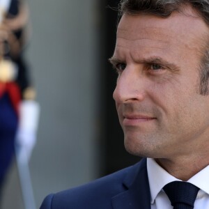 Emmanuel Macron - La présidente de la République slovaque a été reçue pour un entretien au palais de l'Elysée à Paris par le président de la République française. Le 24 juillet 2019 © Stéphane Lemouton / Bestimage