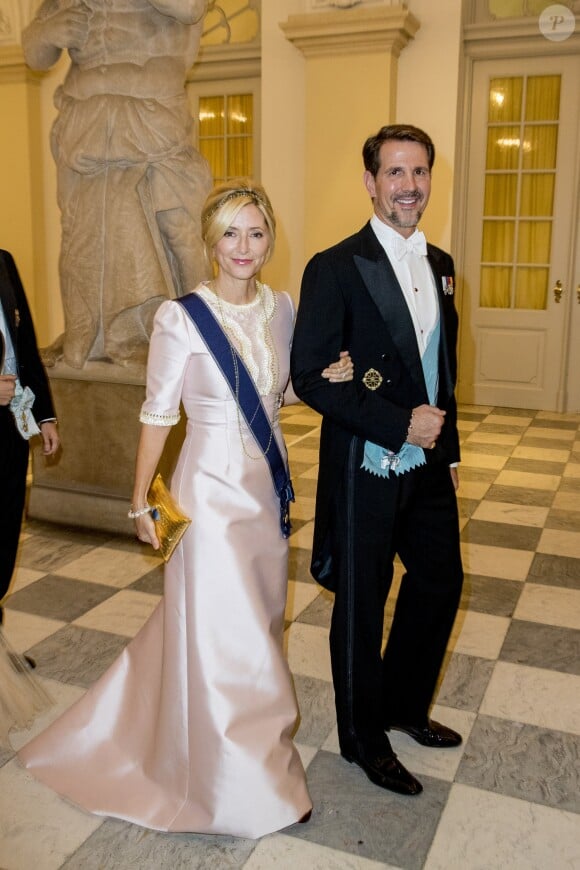 La princesse royale de Grèce Marie-Chantal Miller et le prince de Grèce Paul (Pavlos) - Dîner de gala des 50 ans du prince Frederik de Danemark au château de Christiansborg à Copenhague, Danemark, le 26 mai 2018.