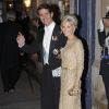 Le Prince Paul de Grece (le diadoque Pavlos) et la princesse Marie-Chantal de Grece - Arrivee des invites au diner de gala organise au Palais Grand-Ducal, a l'occasion du mariage du prince Guillaume de Luxembourg et la comtesse Stephanie de Lannoy a Luxembourg, le 19 octobre 2012.