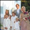 Paul de Grèce, sa femme Marie-Chantal et leurs quatre premiers enfants en Grèce, en 2010.