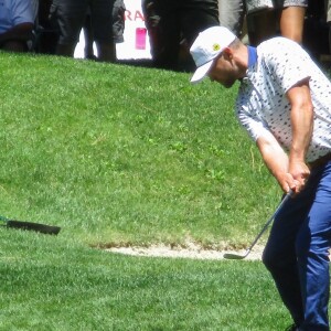 Justin Timberlake participe au tournoi de golf 'American Century Championship' à Lake Tahoe en Californie, le 13 juillet 2019.