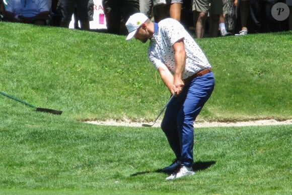 Justin Timberlake participe au tournoi de golf 'American Century Championship' à Lake Tahoe en Californie, le 13 juillet 2019.