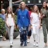 La princesse Sofia, la reine Sofia, la princesse Leonor, la reine Letizia - La famille royale d'Espagne dans les rues de Majorque. Le 1er août 2019