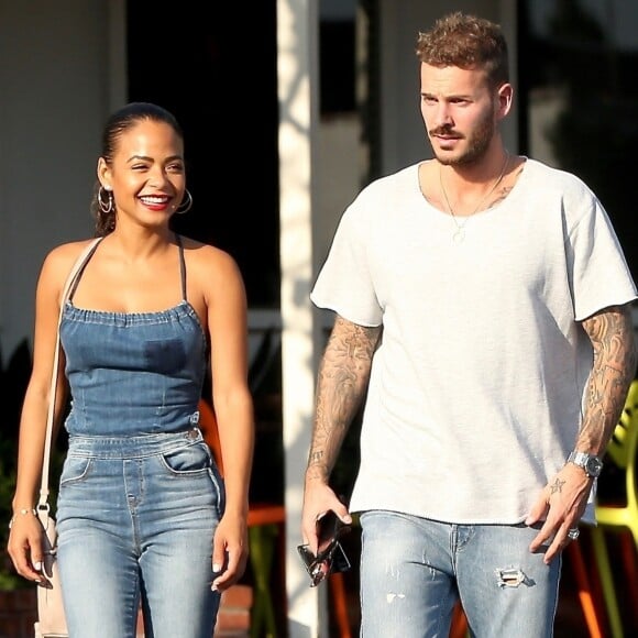 Matt Pokora et sa compagne Christina Milian sont allés déjeuner en amoureux au restaurant Mauro à coté de Fred Segal à West Hollywood. Le 25 octobre 2018.