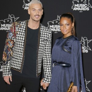 Le chanteur français M. Pokora (Matt Pokora) et sa compagne la chanteuse américaine Christina Milian lors de la 19ème édition des NRJ Music Awards à Cannes le 4 novembre 2017. © Christophe Aubert via Bestimage