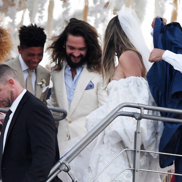 Heidi Klum et Tom Kaulitz se sont mariés à bord du yacht Christina O, au large de Capri. Le 3 août 2019.