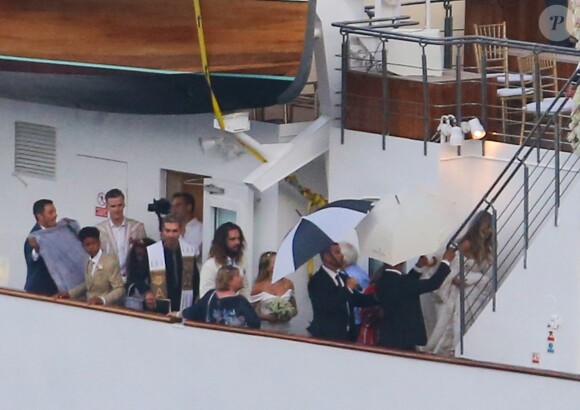 Heidi Klum et Tom Kaulitz se sont mariés à bord du yacht Christina O, au large de Capri. Le 3 août 2019.