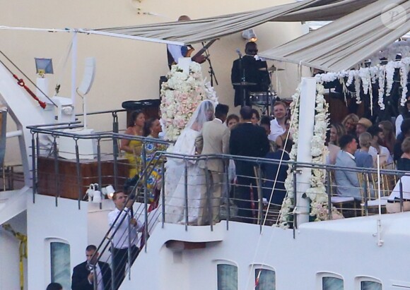 Heidi Klum et Tom Kaulitz se sont mariés à bord du yacht Christina O, au large de Capri. Le 3 août 2019.