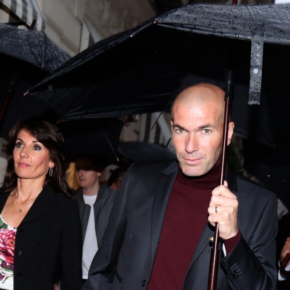 Zinédine Zidane avec sa femme Véronique et leurs enfants Luca et Enzo - A l'occasion des 20 ans de la victoire de l'équipe de France, les bleus 98 se sont rendus à un dîner organisé au Buddha Bar avec les joueurs et leurs familles à Paris, France, le 11 juin 2018.