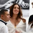 Exclusif - Mariage de Brahim Asloum et Justine Pouget à la Mairie du 17ème arrondissement à Paris. © Sébastien Valiela / LMS / Bestimage