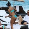 Le DJ David Guetta et sa petite amie Jessica Ledon sur une plage à Miami Miami, le 09 mars 2019 Miami, FL