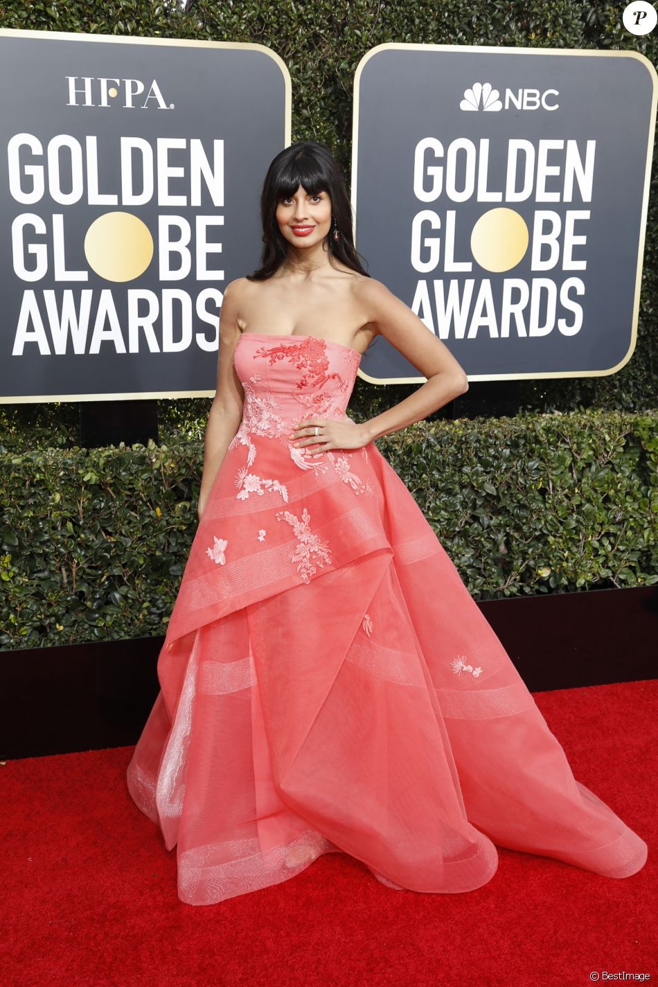 Jameela Jamil à la 76ème cérémonie annuelle des Golden Globe Awards au Beverly Hilton Hotel à Los Angeles, le 6 janvier 2019.