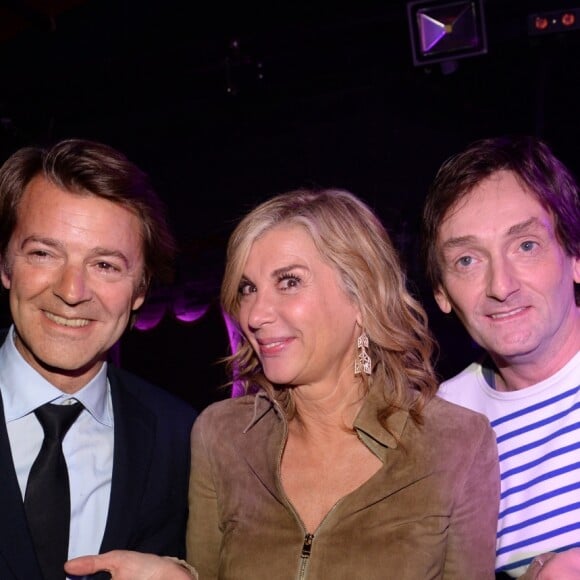 Exclusif - Michèle Laroque entre son compagnon François Baroin et Pierre Palmade - After-party du film Brillantissime à la discothèque L'Arc à Paris, France, le 15 janvier 2018. Evènement organisé par Five Eyes Production. © Rachid Bellak/Bestimage