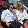 François Baroin et sa compagne Michèle Laroque - People aux Internationaux de France de tennis de Roland Garros à Paris, le 6 juin 2014.