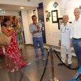 Exclusif - Franck Riester, ministre de la Culture, a visité le musée de la gendarmerie et du cinéma à l'occasion de l'exposition sur Johnny Hallyday, à Saint-Tropez, Côte d'Azur, France, le 11 août 2019. Une visite en compagnie de Gwenaëlle Van Butsele (conservatrice du musée de la gendarmerie et du cinéma de Saint-Tropez), Jean-Pierre Tuveri, maire de Saint-Tropez, sa femme Cecilia, Bernard Montiel et Séverine Berger (conservatrice du musée de l'Annonciade) © Luc Boutria/Nice Matin/Bestimage