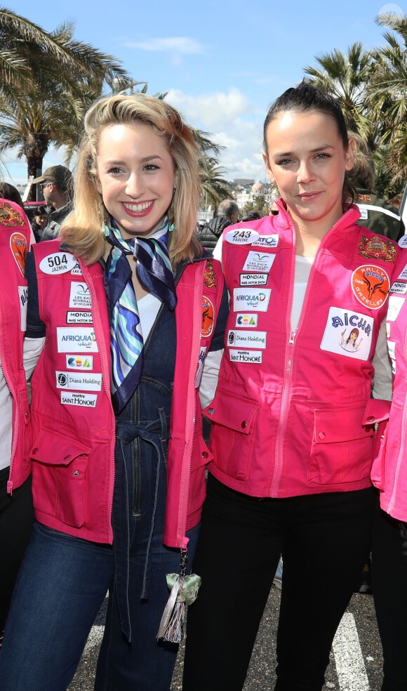 Jazmin Grace Grimaldi (la fille du prince A. II de Monaco), Pauline Ducruet - Départ du 28ème Rallye Aicha des Gazelles depuis la Promenade des Anglais à Nice le 17 mars 2018.