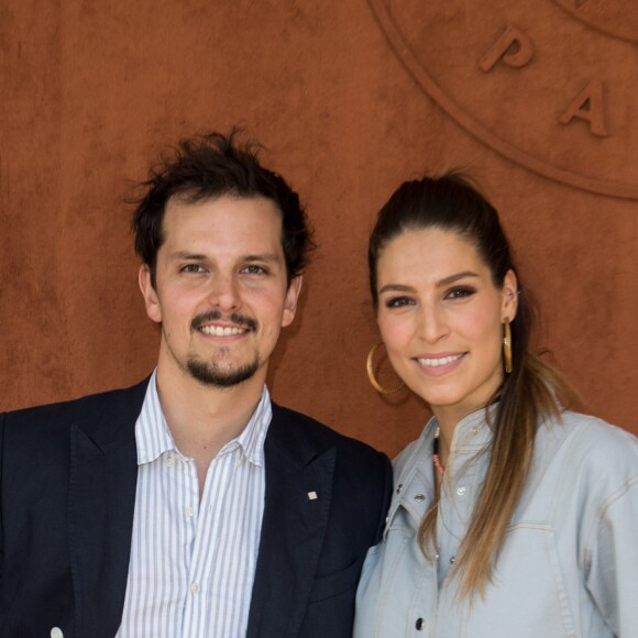 Laury Thilleman (Miss France 2011) et son compagnon le chef cuisinier Juan Arbelaez au village lors des internationaux de tennis de Roland Garros à Paris, France, le 1 juin 2019. © Jacovides-Moreau/Bestimage