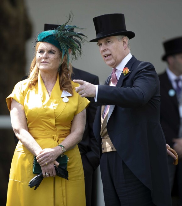Sarah Ferguson, le prince Andrew, duc d'York - La famille royale d'Angleterre assiste aux courses de chevaux à Ascot le 21 juin 2019.