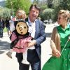 Exclusif - Christian Estrosi, le maire de Nice, et sa femme Laura Tenoudji avec leur fille Bianca - Christian Estrosi, le maire de Nice, et sa femme Laura Tenoudji ont fêté en famille le 1er mai dans les jardins de Cimiez pour la Fête des Mai à Nice, le 1er mai 2019. © Bruno Bebert/Bestimage