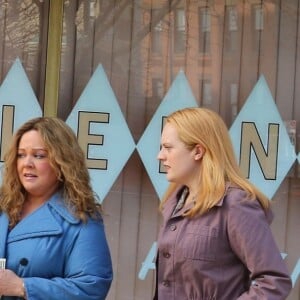 Melissa McCarthy, Tiffany Haddish et Elizabeth Moss sur le tournage de "Les Baronnes" à New York, le 12 janvier 2019.