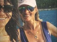Laeticia Hallyday : Maillots de bain décolletés pour des étreintes entre amies