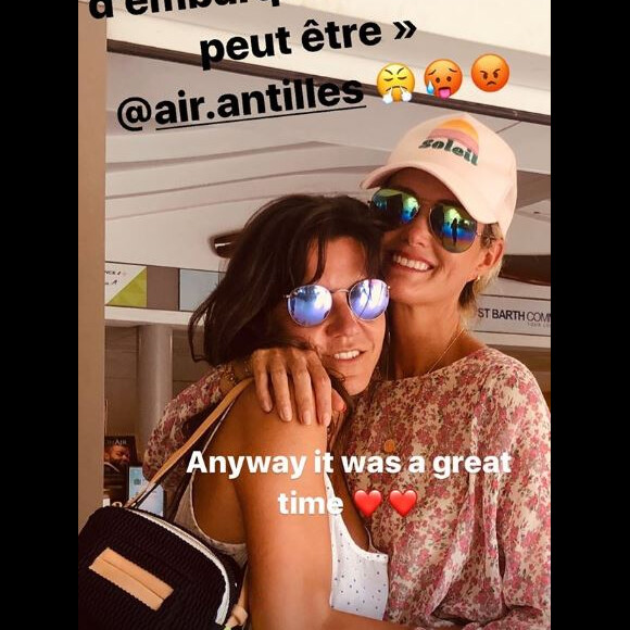 Hortense d'Estève triste de quitter Laeticia Hallyday quite à la fin de ses vacances à Saint-Barthélemy. Instagram, le 20 août 2019.
