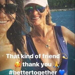 Hortense d'Estève triste de quitter Laeticia Hallyday quite à la fin de ses vacances à Saint-Barthélemy. Instagram, le 20 août 2019.